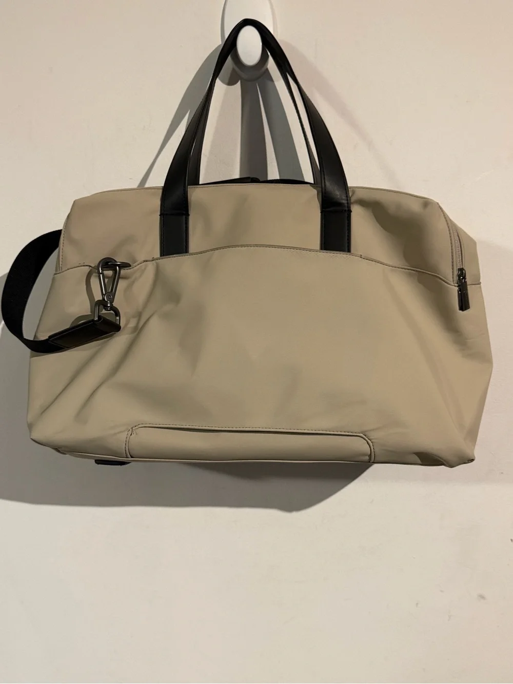 Away Beige The weekender Tote Bag with Black Handles